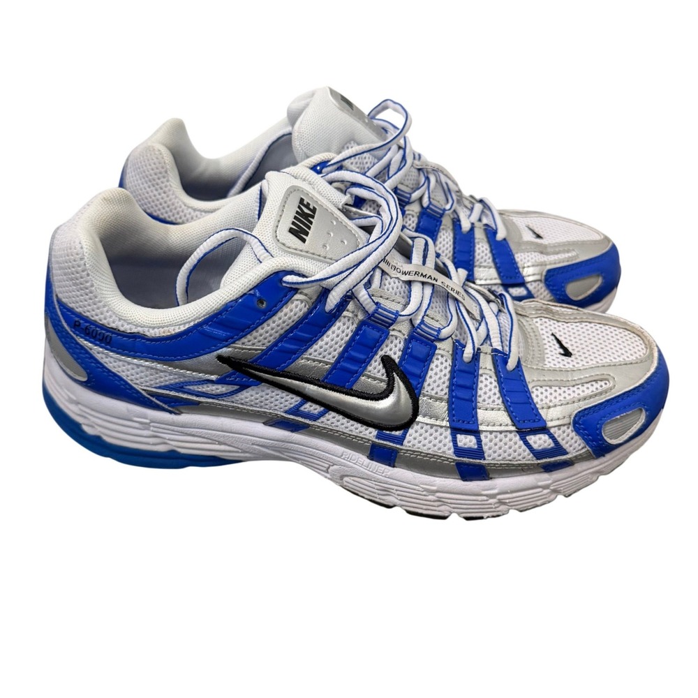 Nike P-6000 Bowerman Series White Varsity Royal Silver CD6404-403 Mens Size 8